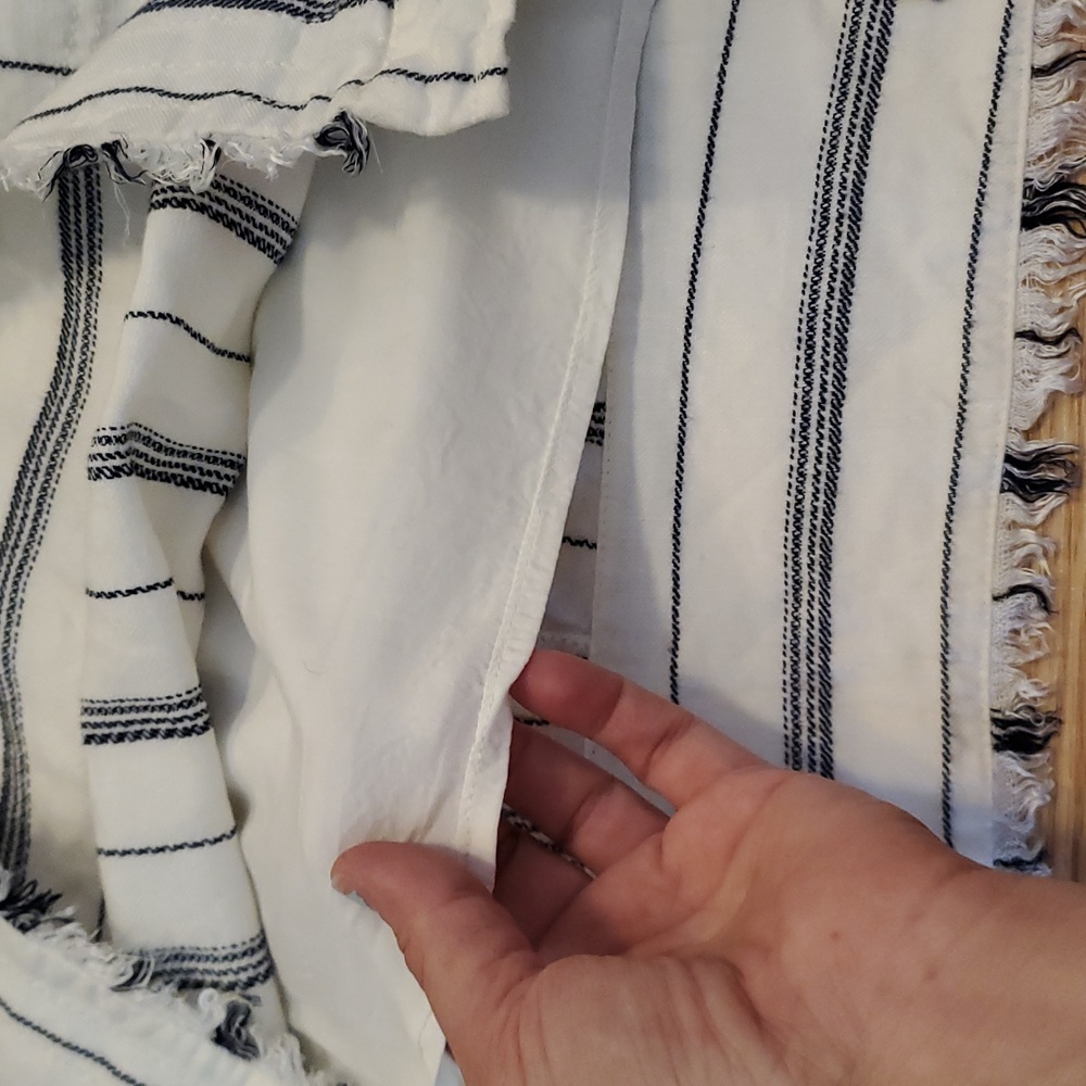 NWOT Anthropologie Striped Linen Dress in White and Navy Size 0 - Picture 10 of 10
